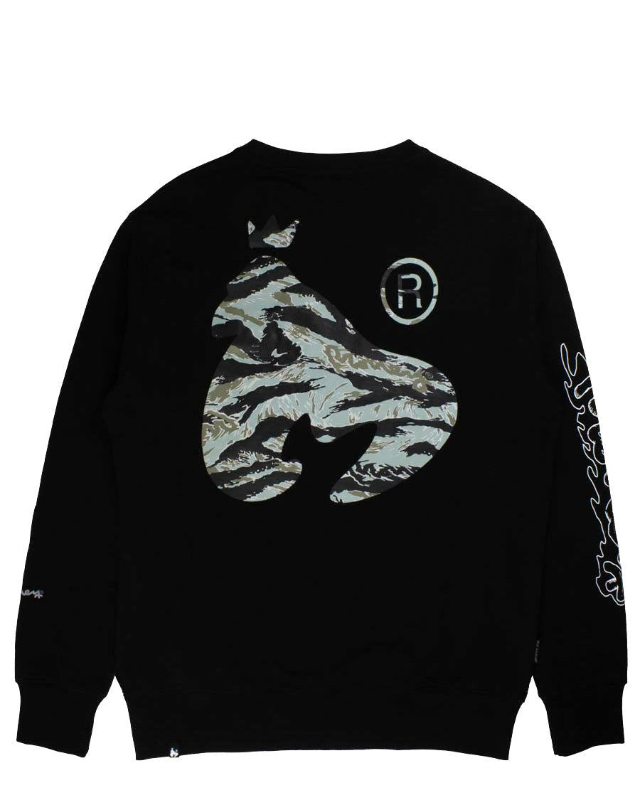 Woodland Camo Fill Crew Sweat Black