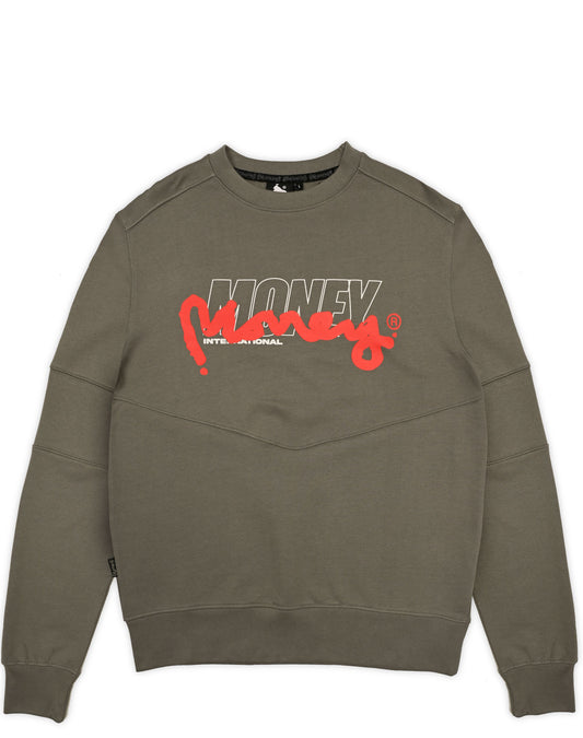 Double Money Crew Sweat Steel Grey