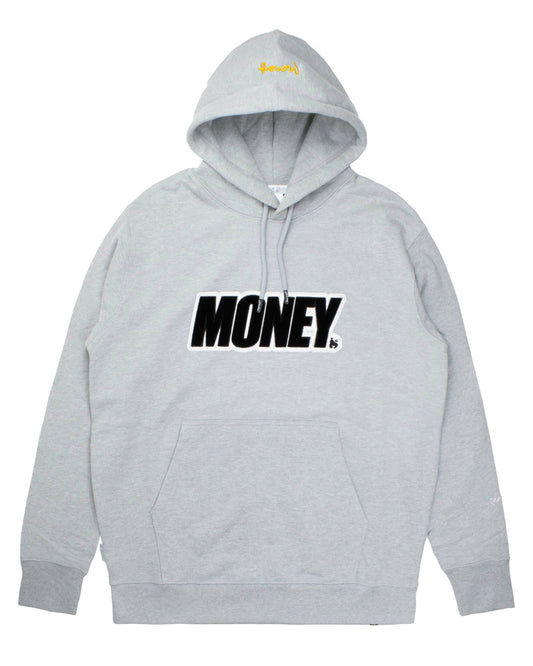 Velour Applique Hood Grey Melange