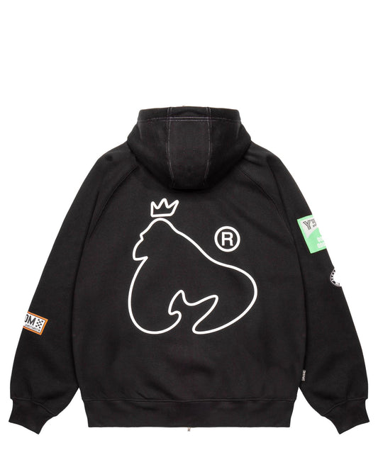 Money Patch Zip Hood Black