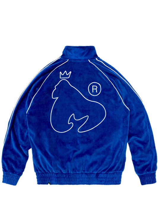 Money Velour Track Top Cobalt Blue