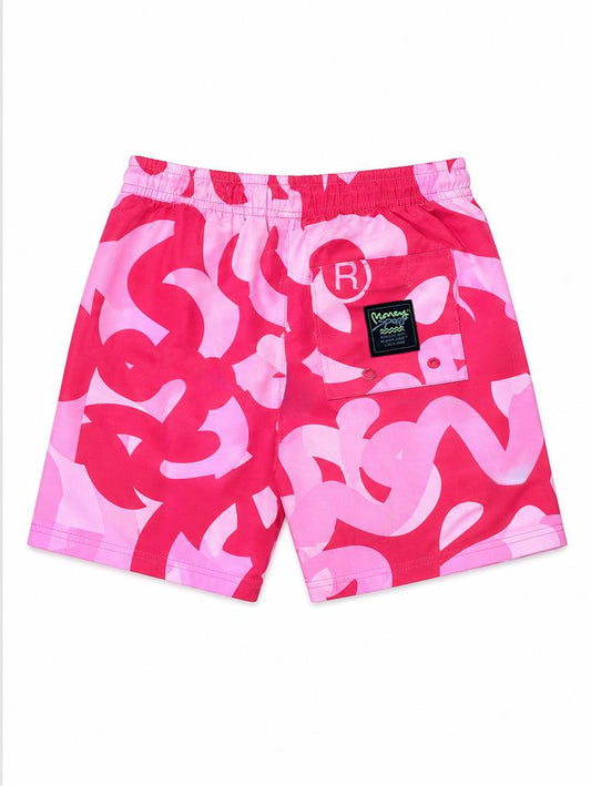 Junior Sig Camo Swim Shorts Red/Pink