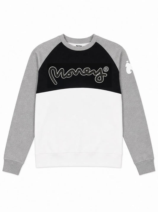 Colour Block Cut & Sew Sweat Grey