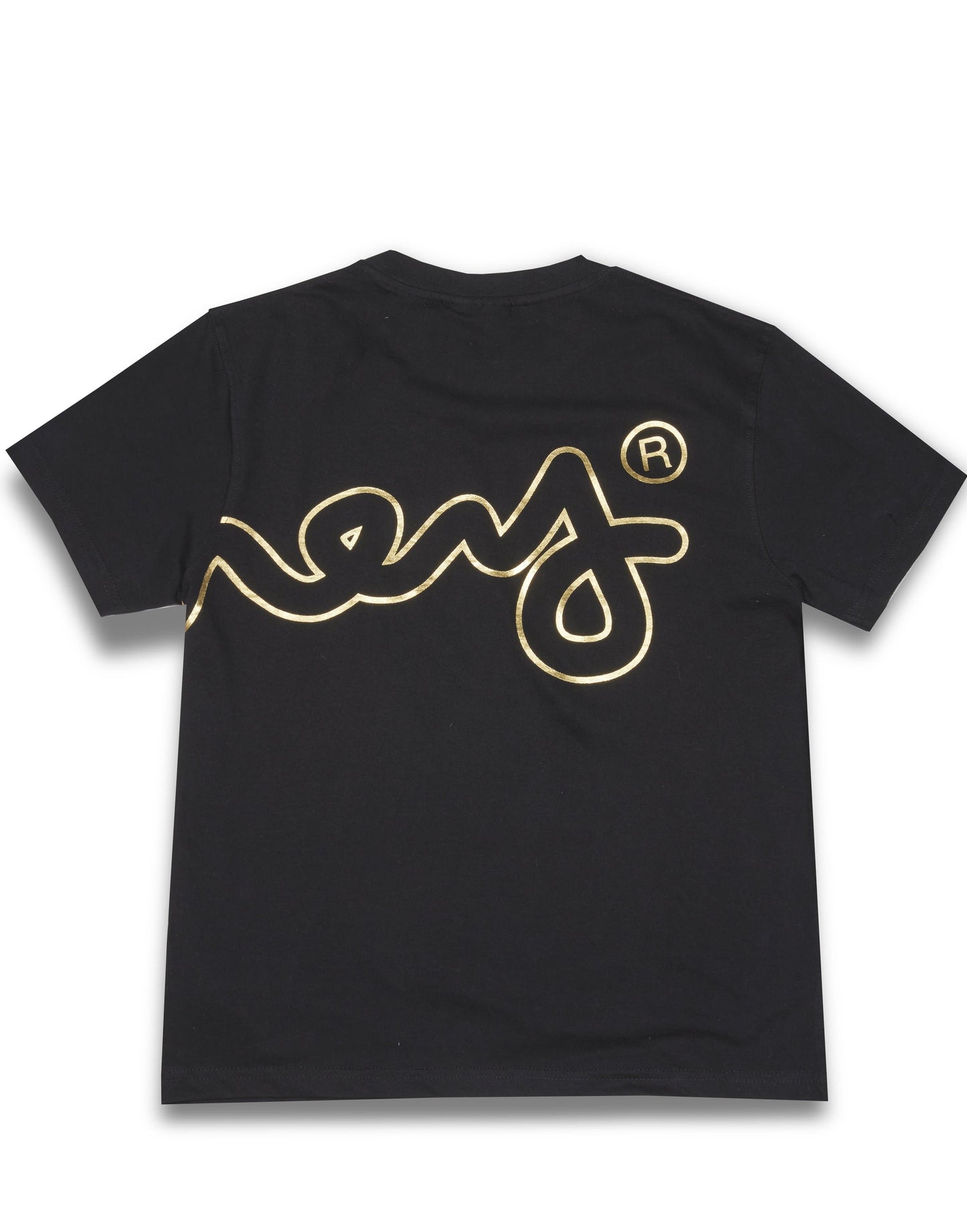 Womens gold big sig tee black