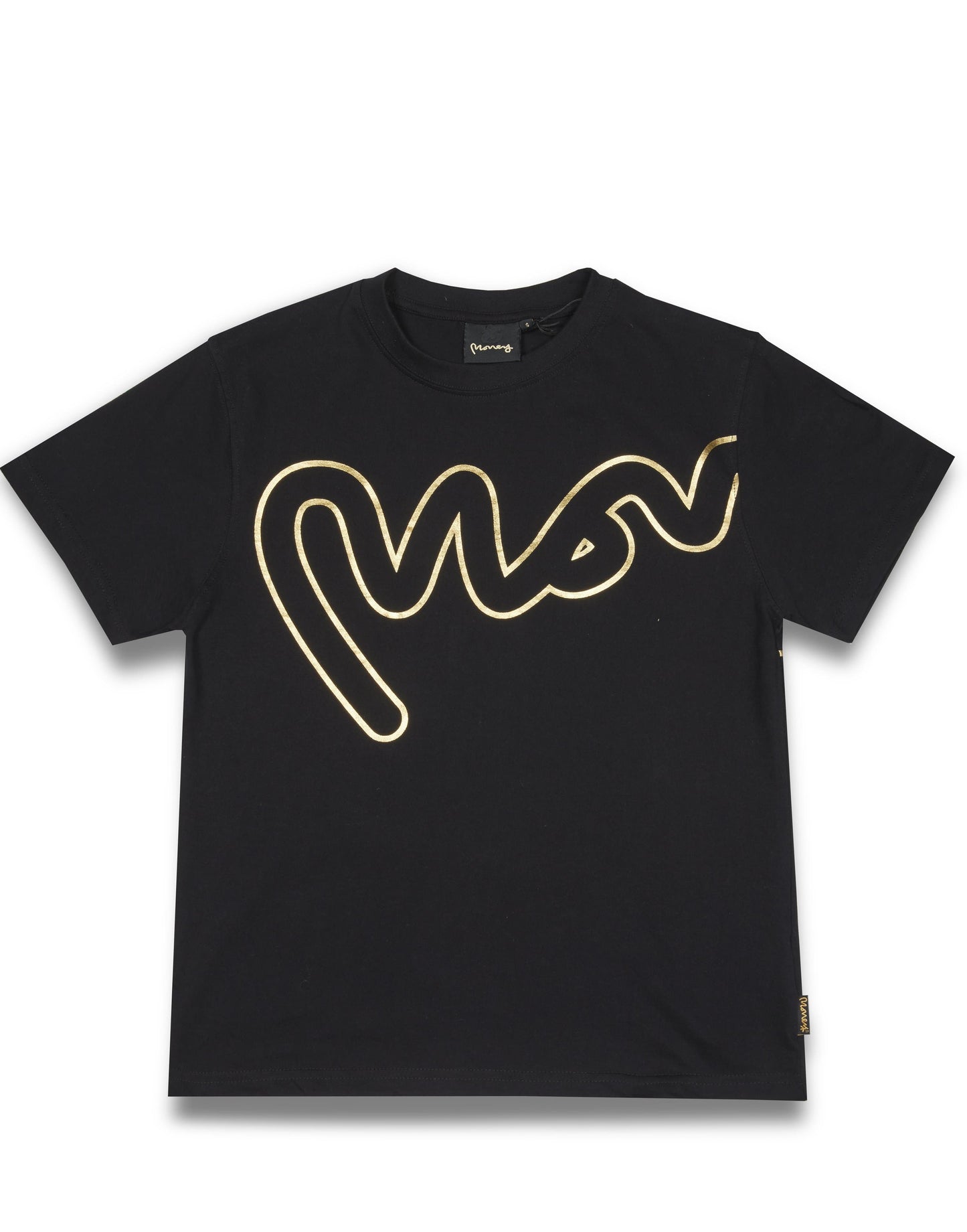 Womens gold big sig tee black