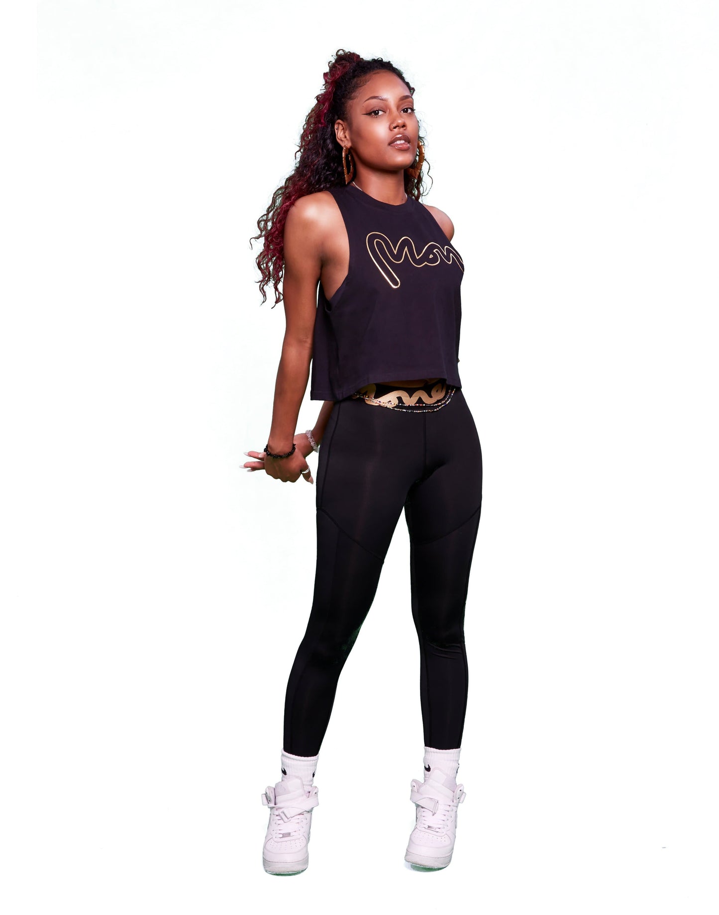 Gold big sig tank top black