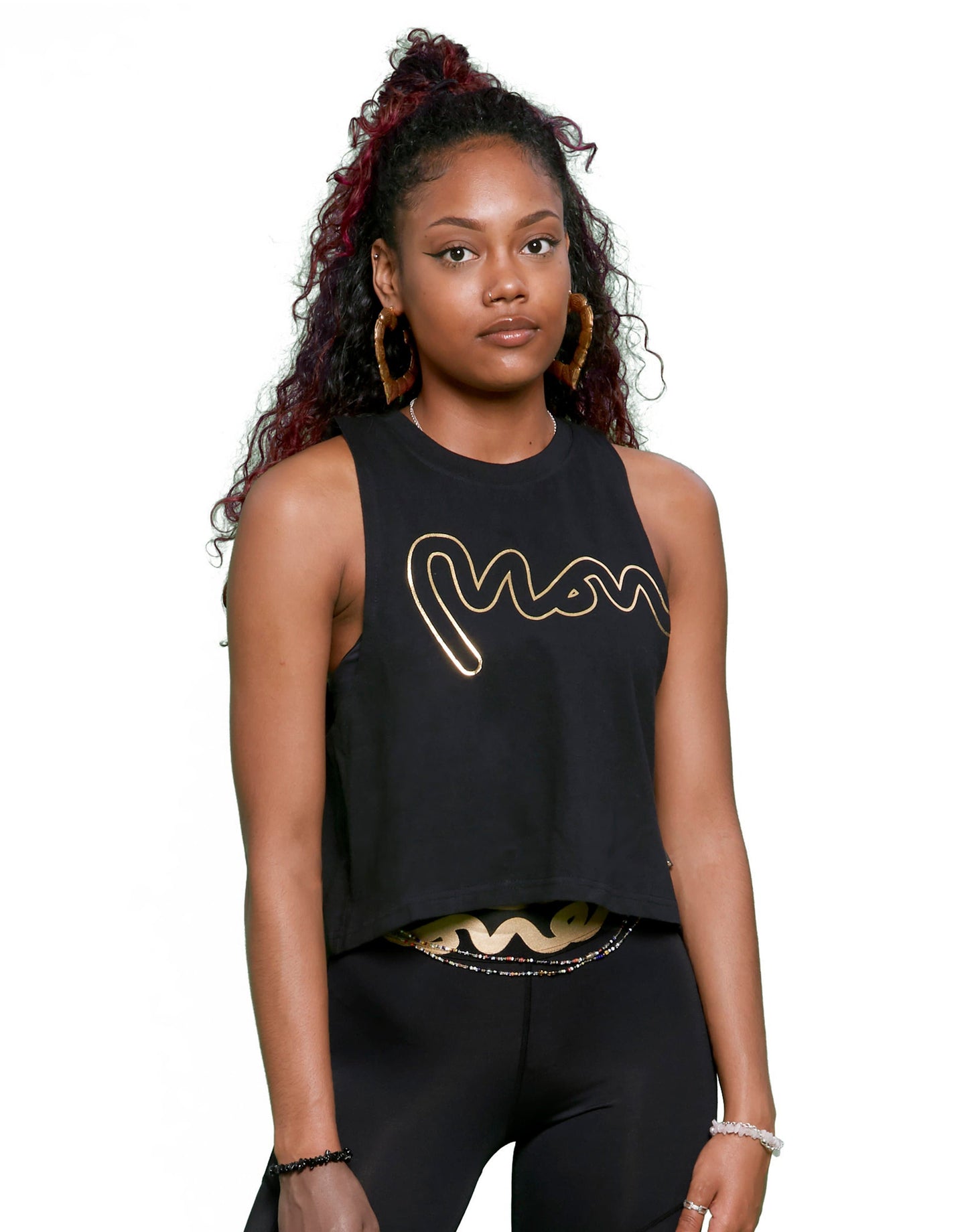Gold big sig tank top black