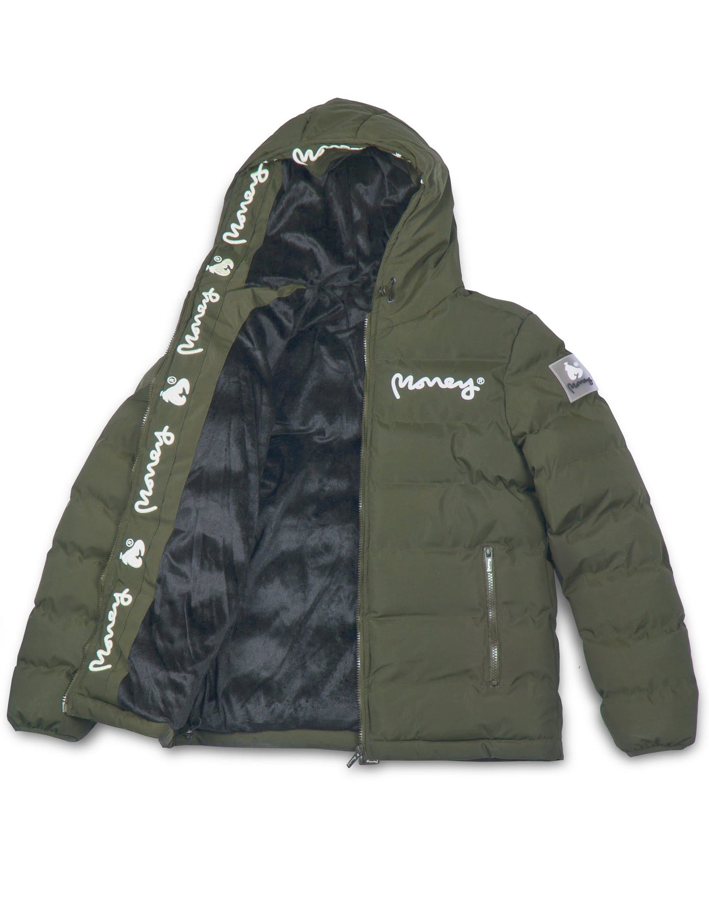 Ladies Emerton Hooded Puffer Jacket Olive