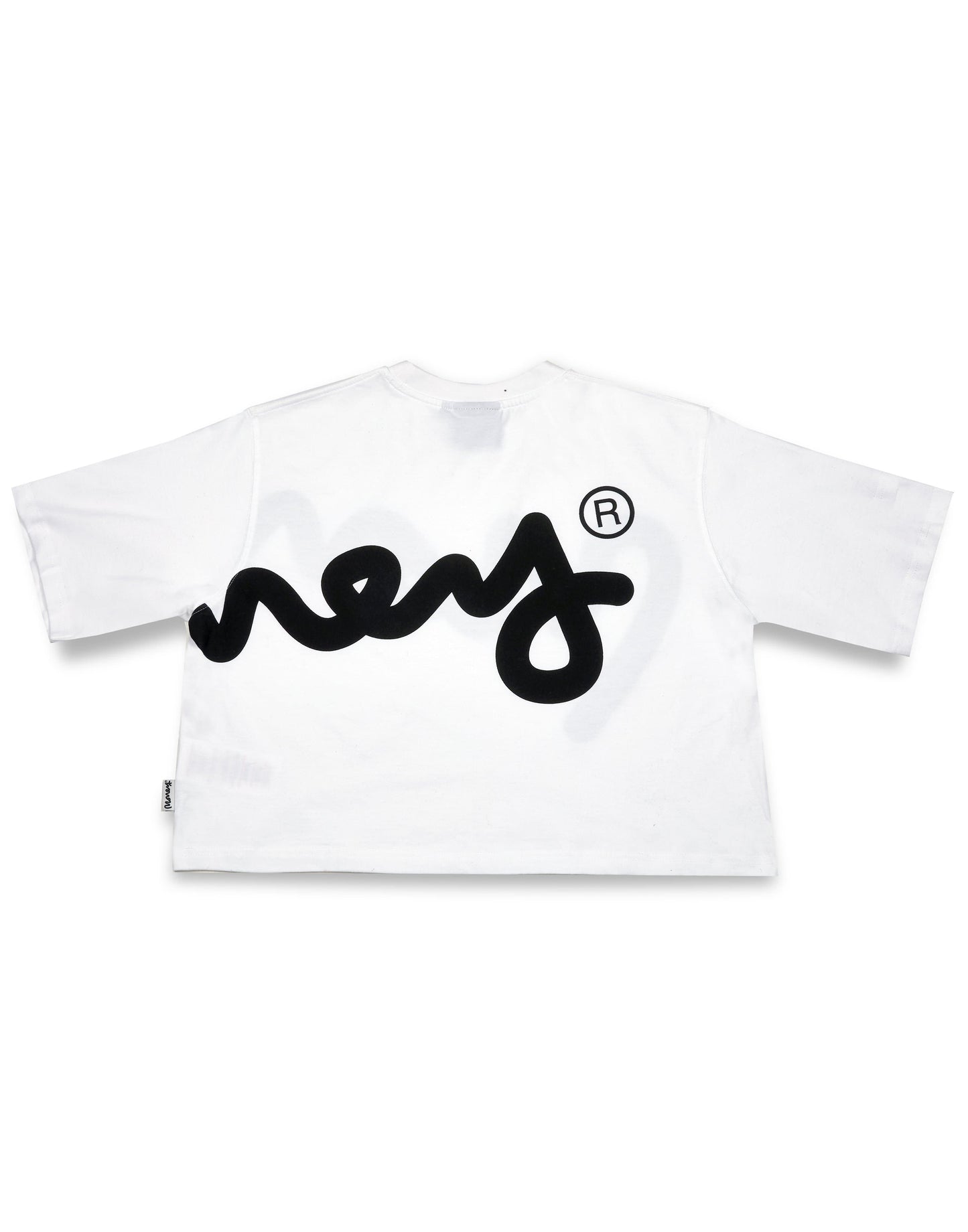 Womens money big sig cropped tee white