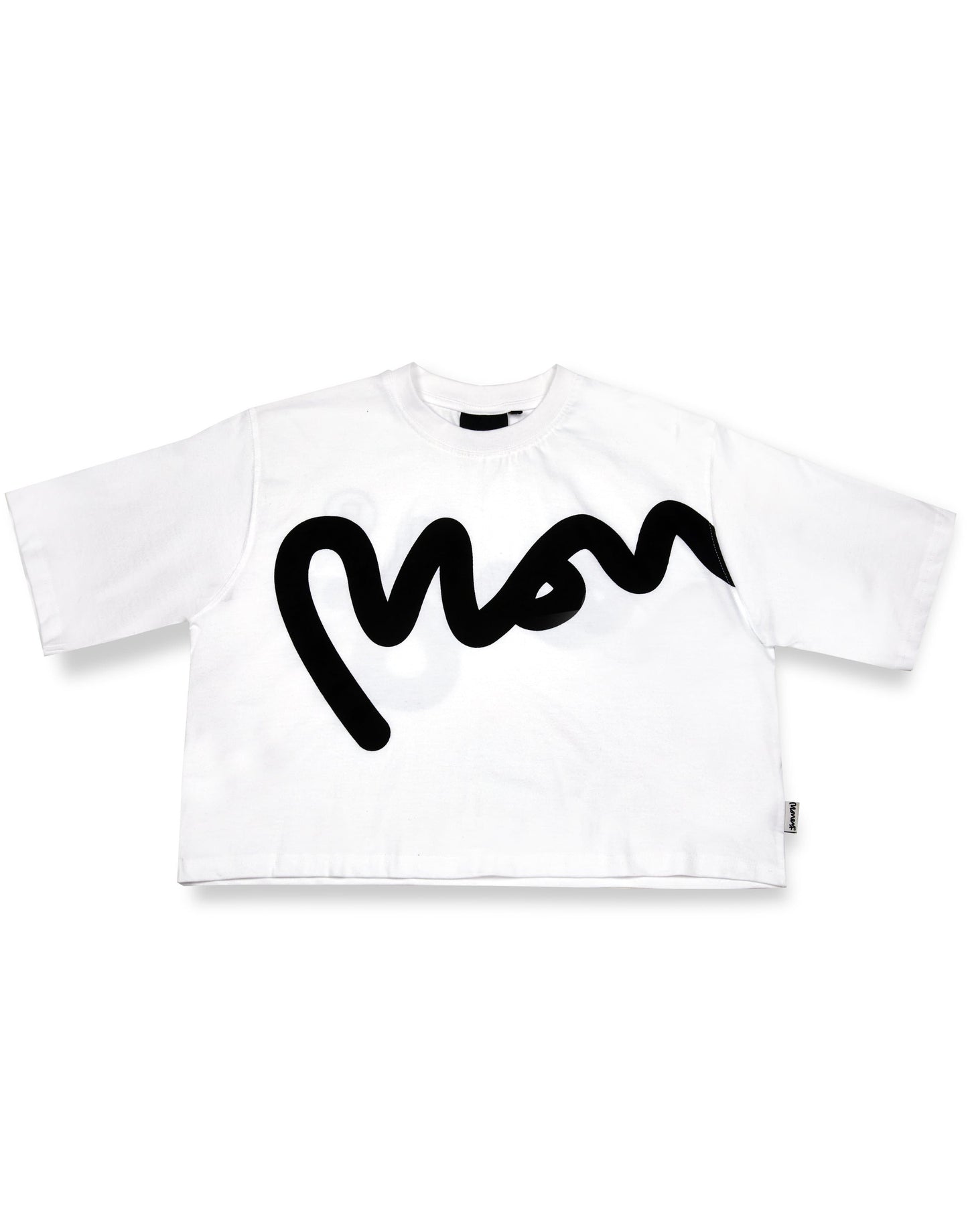 Womens money big sig cropped tee white