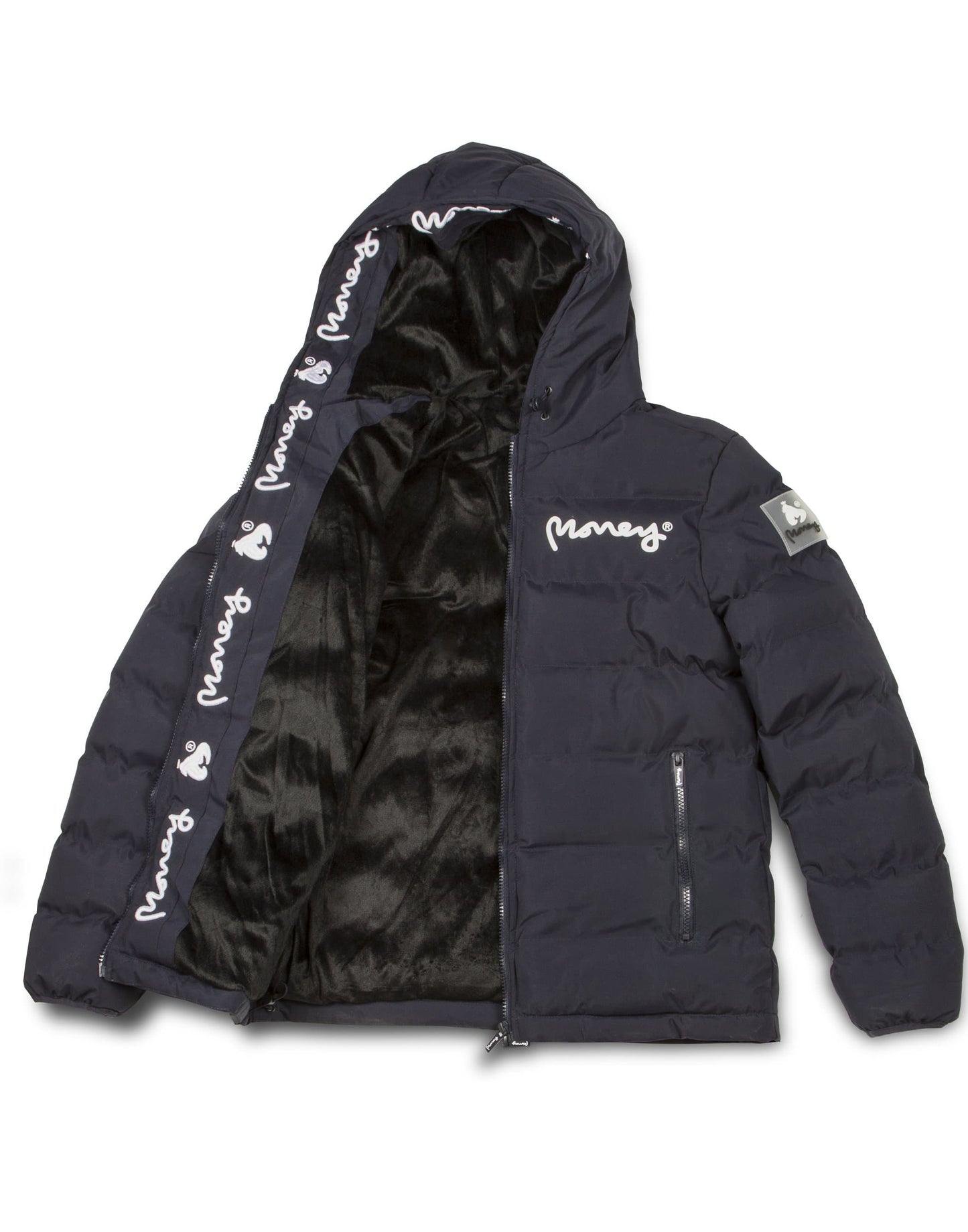 LADIES EMERTON HOODED PUFFER JACKET NAVY