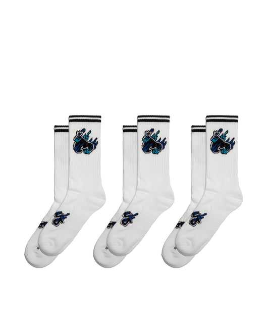 Flaming Ape Sport Socks 3pk White