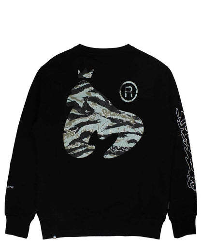 Woodland Camo Fill Crew Sweat Black