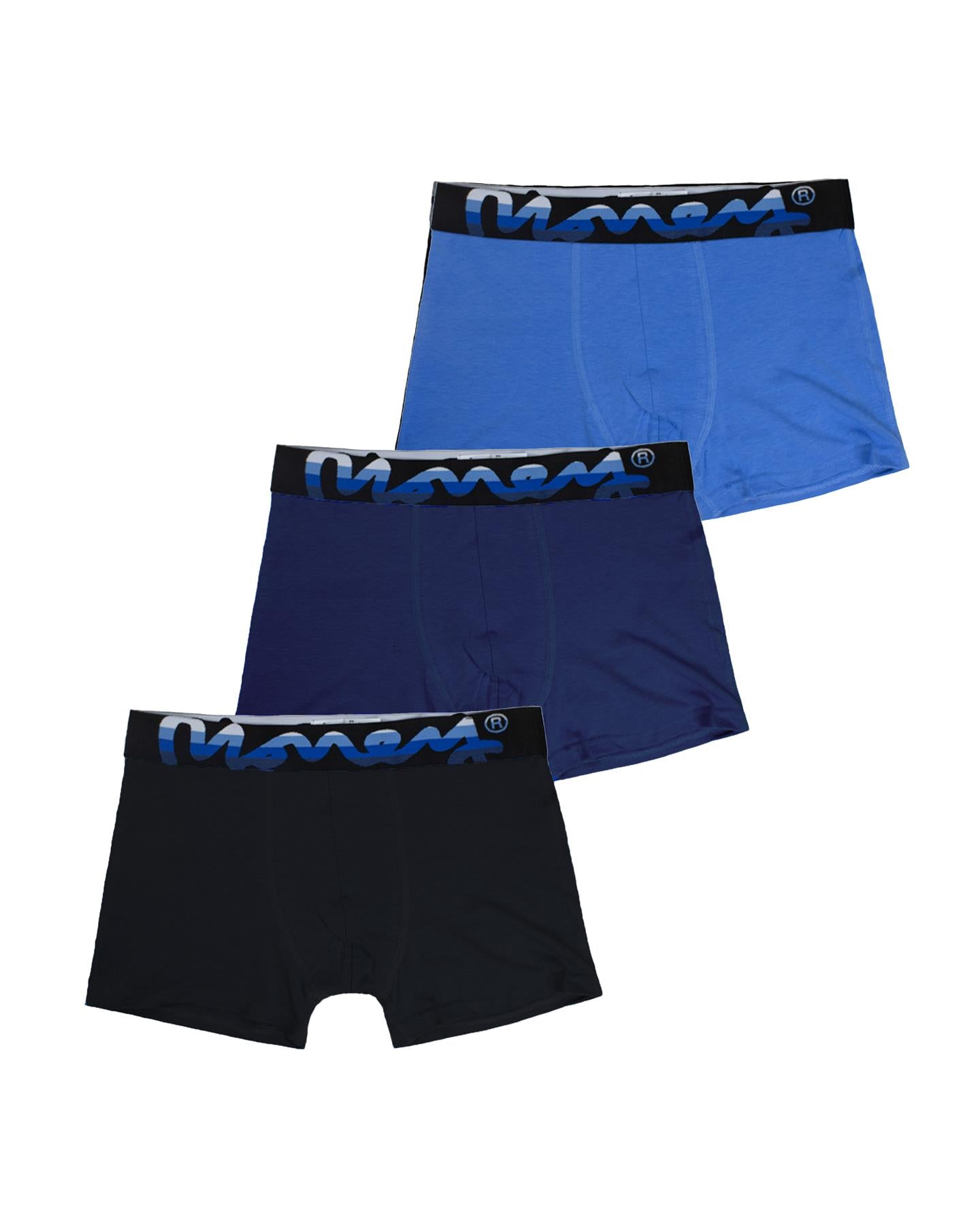 Sky Chop Boxers 3pk Black Navy Blue