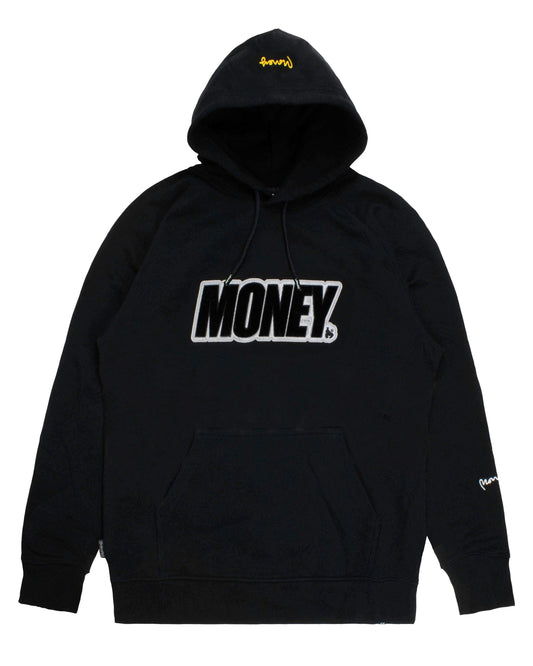 Velour Applique Hood Black