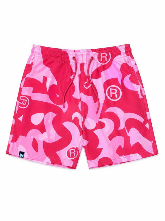 Junior Sig Camo Swim Shorts Red/Pink
