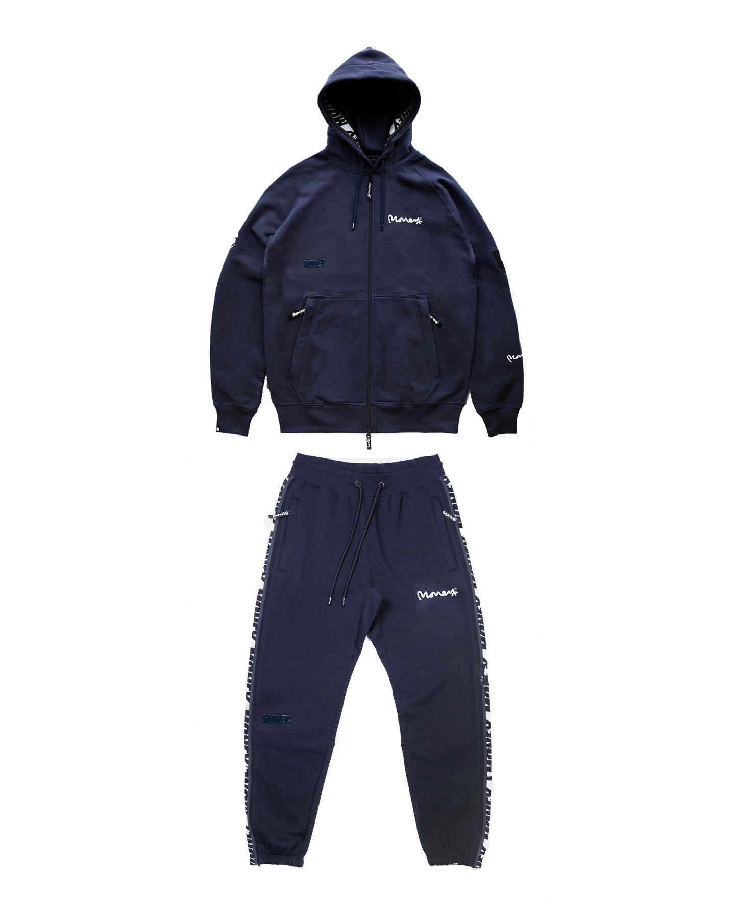 Money Flux Hood Tracksuit Navy