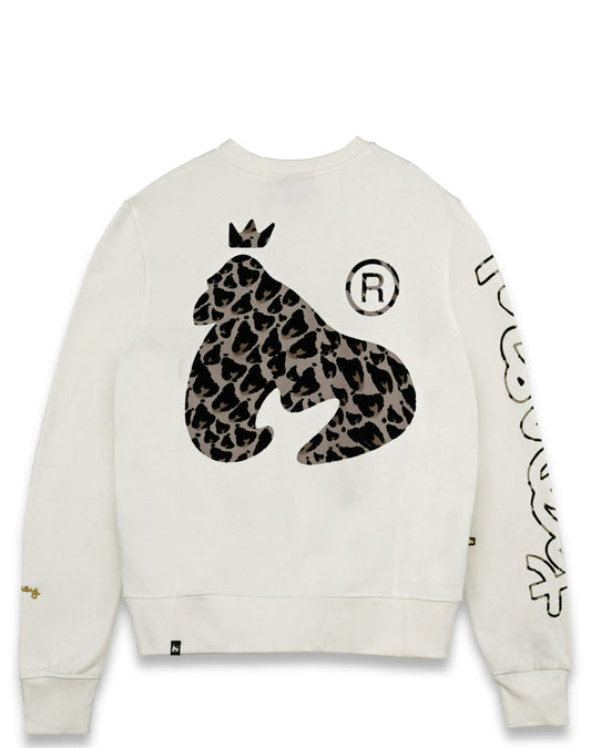 Sig Line Cheetah Crew Sweat White
