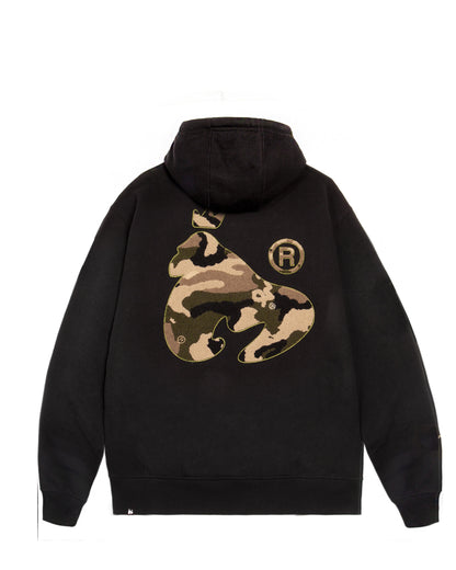 CAMO CHOP SIG HOOD - BLACK