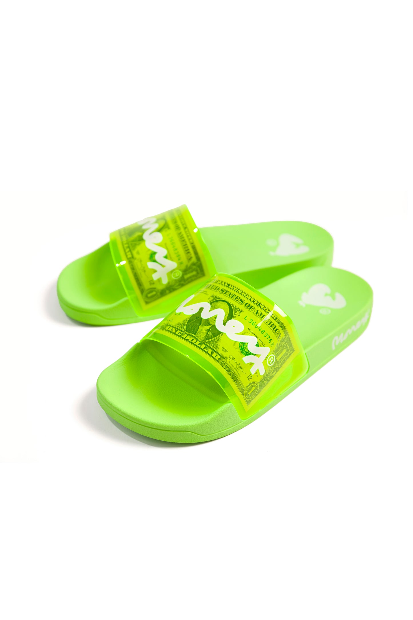 MONEY CASH SLIDERS - NEON GREEN