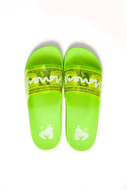 MONEY CASH SLIDERS - NEON GREEN