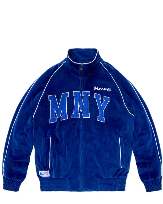 Money Velour Track Top Cobalt Blue