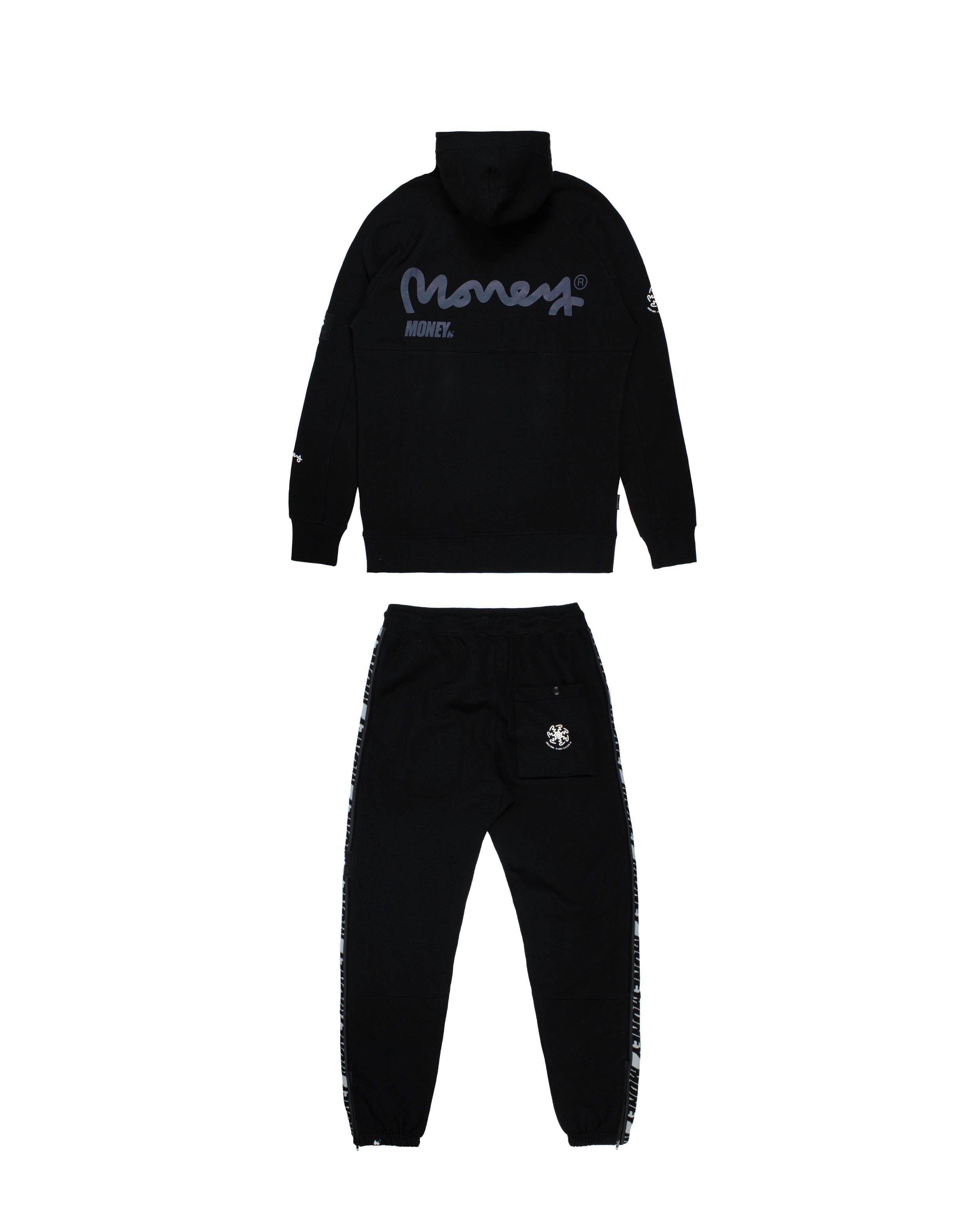 Money Flux Hood Tracksuit Black