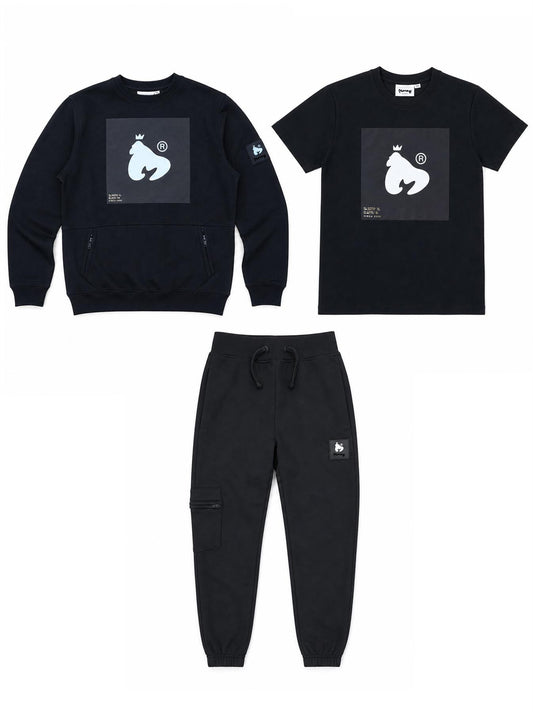 Junior Combo Patch Tracksuit Black