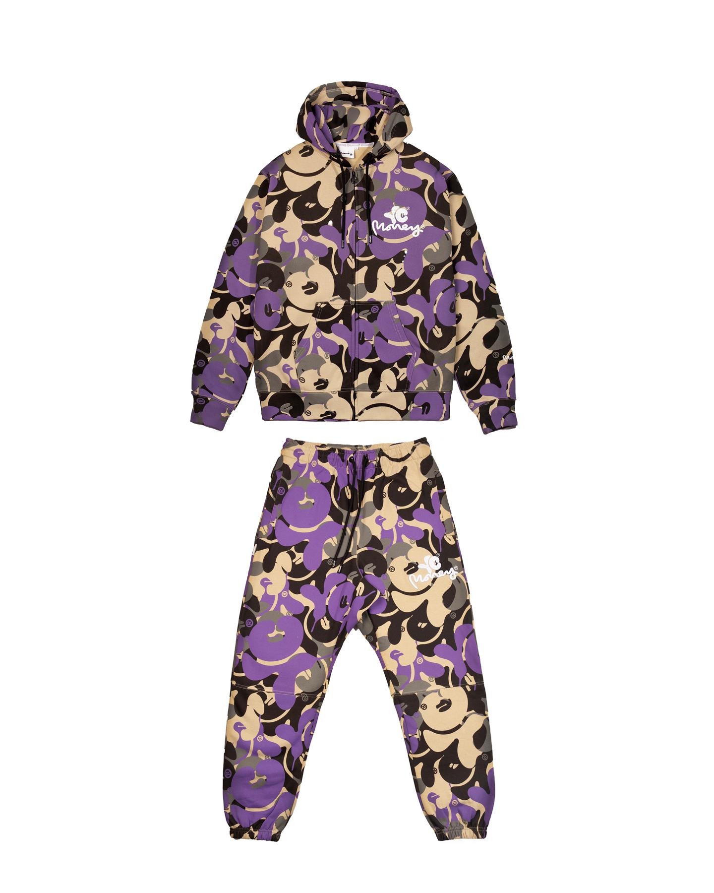 Money X YC Camo Tracksuit Black