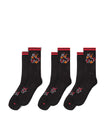 Flaming Ape Sport Socks 3pk Black