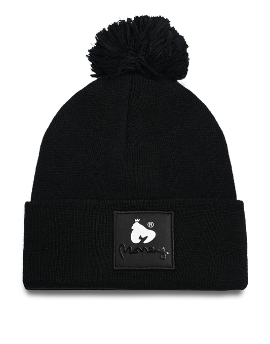 Combo Patch Bobble Hat In Black