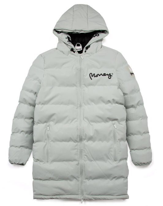 Ladies Longline Emerton Hooded Puffer Jacket Stone