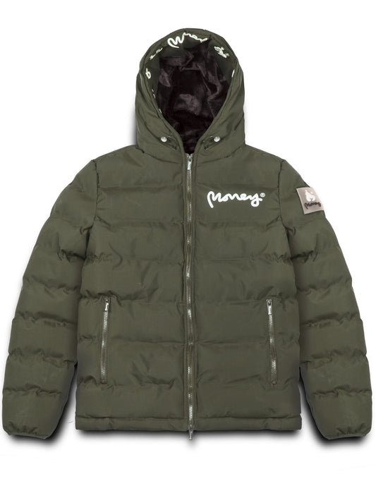 Ladies Emerton Hooded Puffer Jacket Olive