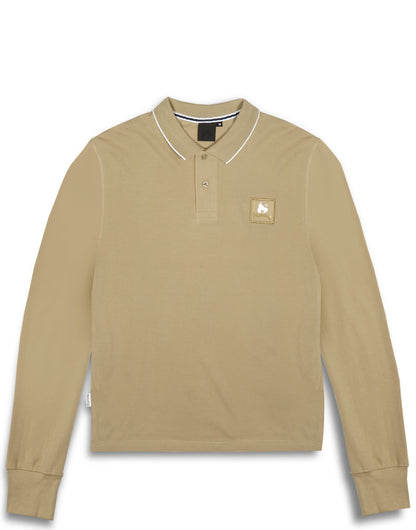 Clear patch logo L/S polo sand