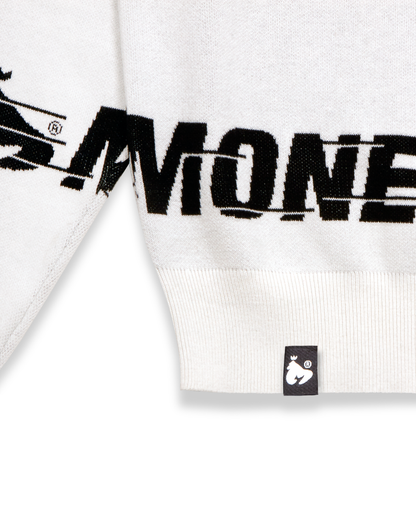 Money Clothing Motion Knit Crew White