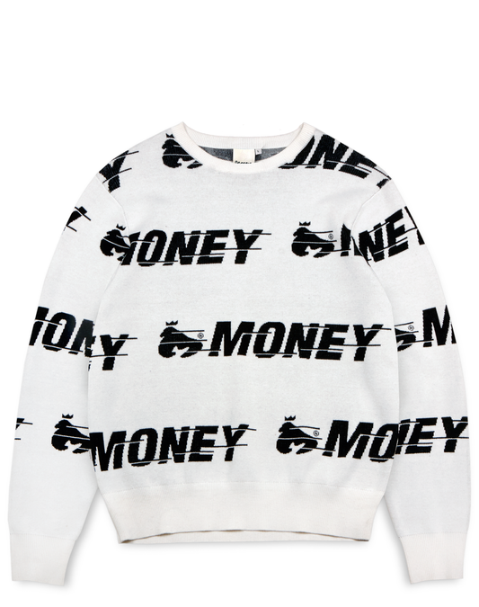 Money Clothing Motion Knit Crew White