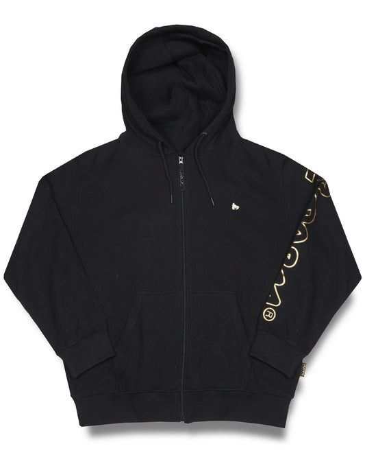 Womens money gold chop sig zip hood black